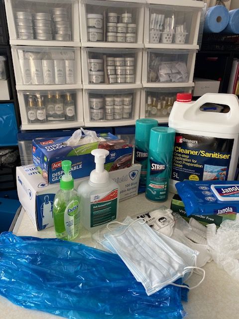 Three Gems precautions being taken - cleaners and product storage