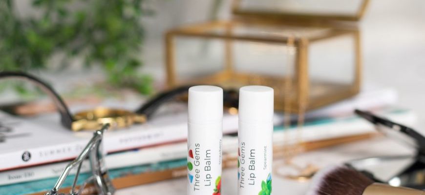 Three Gems Natural Lip Balms On Dressing Table